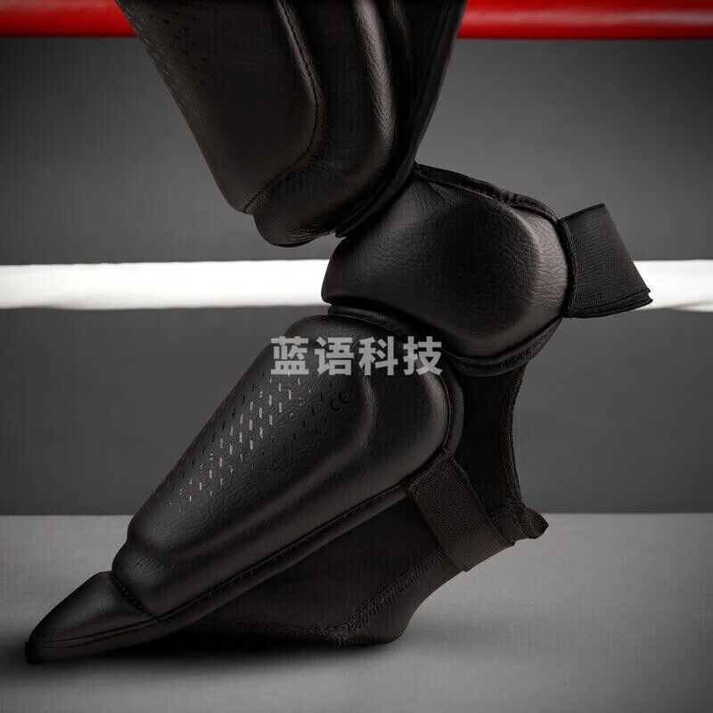 迪卡侬 泰拳护腿散打搏击连脚背面护胫加厚格斗护具护踝护腿板BOXP黑色L-2941233