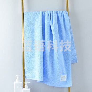 洁丽雅（Grace）3A级抗菌浴巾纯棉男女家用柔软吸水速干婴幼儿可用单条装60*120cm 兰色