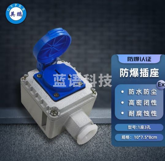 英鹏(GYPEX) 防爆插座220V工业10A防爆墙壁插座户外防水 一座三孔220V