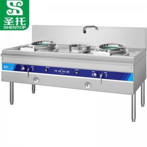 圣托（Shentop） STRQ-MS18 酒店饭店厨房燃气灶 大炒锅炒菜大型猛火炉 节能双头单尾小炒炉