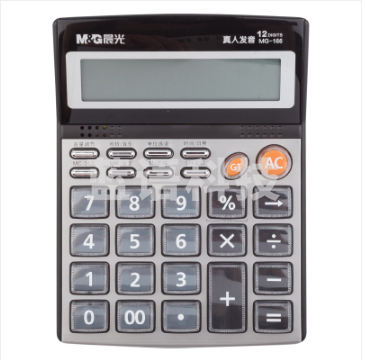晨光文具（M&G）MG-166语音型计算器 12位大屏幕金属面板计算器 ADG98715