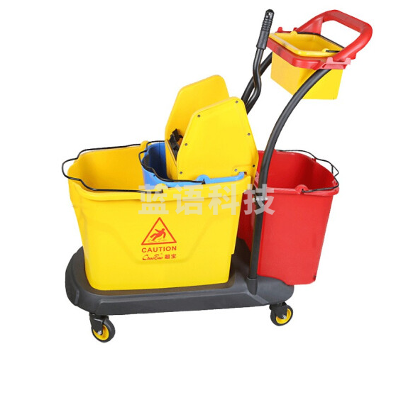 超宝B-046 榨水车柞水车保洁酒店商用墩布压水挤水清洁拖把桶 双桶46L