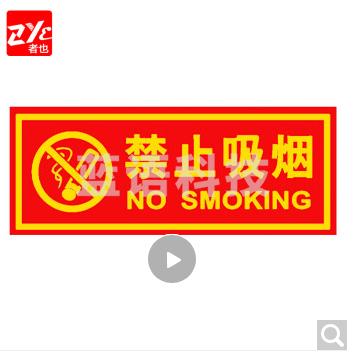 者也（ZYE）禁止吸烟 消防安全标识标牌警示牌墙贴贴纸 20个