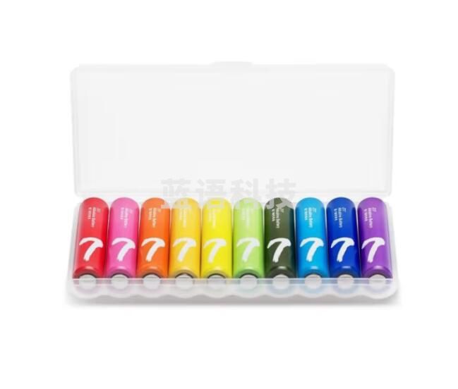 酷态科彩虹7号电池多色碱性电池 10粒装