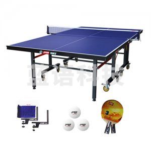 红双喜 DHS TK2019 专业移动折叠乒乓球桌标准比赛乒乓球台(含一付乒乓球拍、乒乓球、网架)