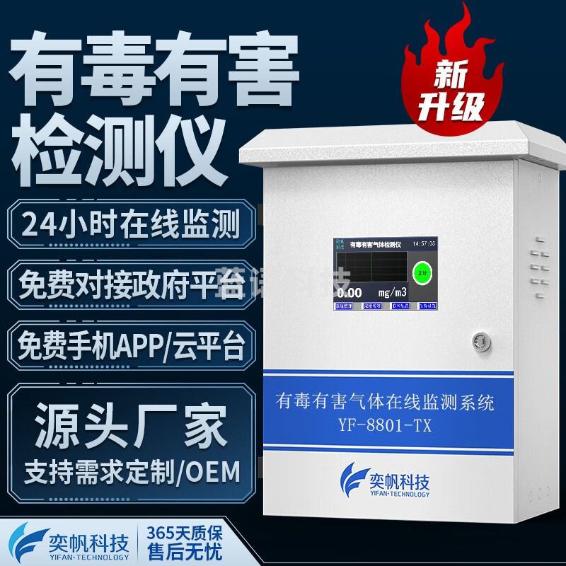 奕帆科技 有毒有害气体检测仪氟化氢氯化氢氦氨气报警器隧道在线监测系统 （有毒有害）监测设备-定制