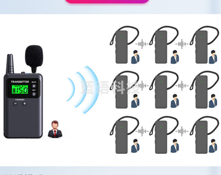 山水间721RS 无线讲解器 一对多无线讲解器 同声传译 双讲+50个721Rs耳机+50位充电箱