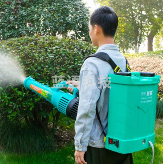 利晨 背负式电动消毒喷雾机 弥雾机迷雾机 14A锂电喷雾器+10A锂电送风筒 20L