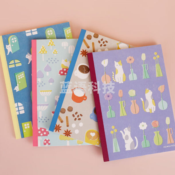 国誉(KOKUYO)WCN-DNB54-J112插画师设计本Illustrator书写胶装本子 猫猫们 B5/40页 4本装