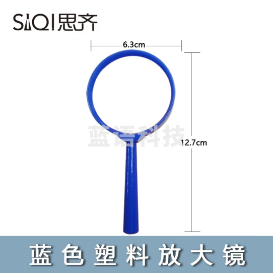 思齐（SiQi）蓝色塑料放大镜 手持放大镜凸透镜科学实验用 30个