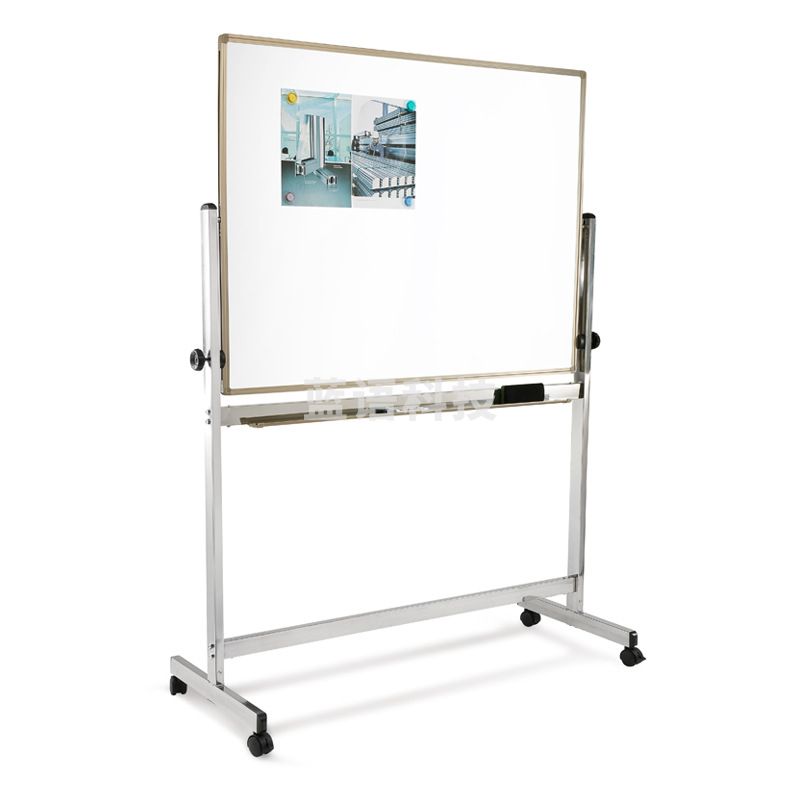 1100222429EA 亿裕 MRD-1215 双面白板配不锈钢移动支架 120*150cm 白色