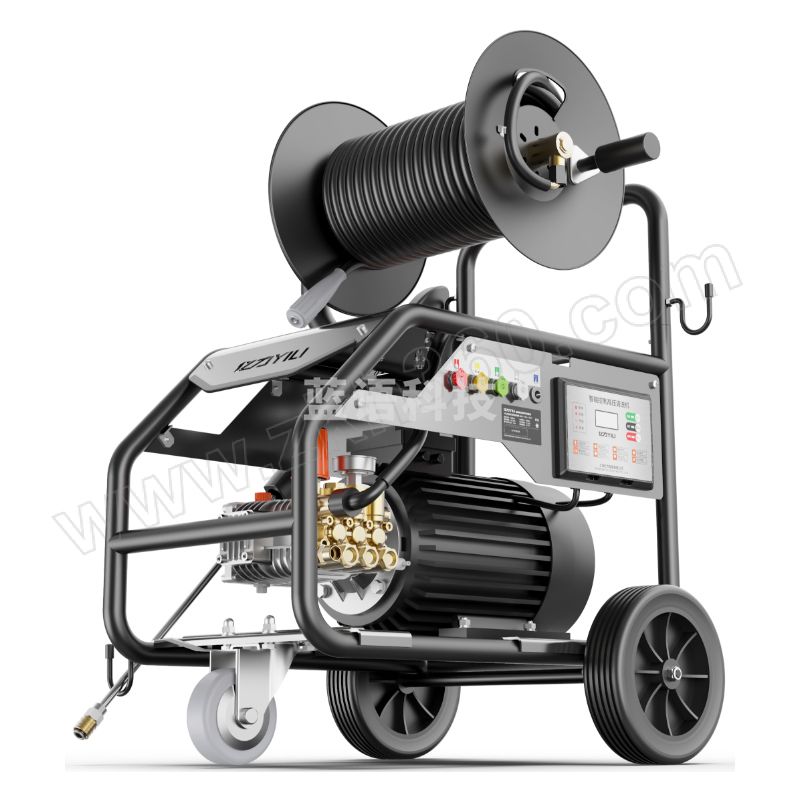 YILI/亿力 高压清洗机 YLQ9281G 380V 7.5kW 压力200bar 50m管卷轴4级电机 1台 销售单位：台