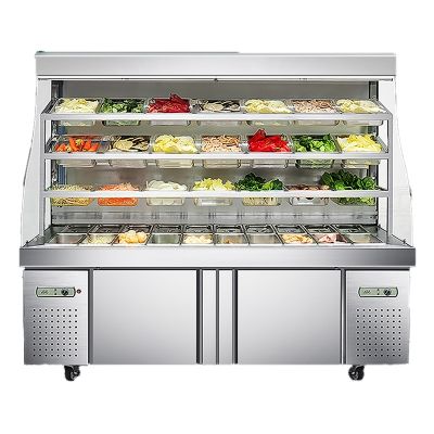 喜莱盛 XLS-MT1500M 麻辣烫展示柜点菜柜冒菜保鲜柜串串选菜柜烧烤熟食蔬菜玻璃全冷藏 冷冻 双温