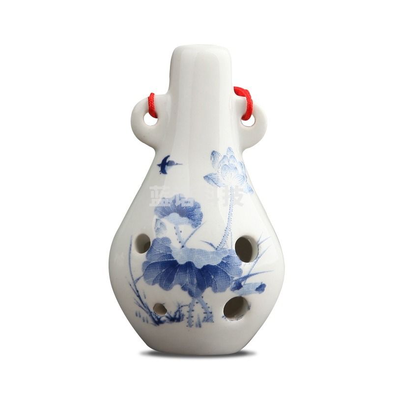 奇宝居 玥音陶笛6孔乐器 SC调六孔陶笛 陶瓷乐器 长款荷花-绽放