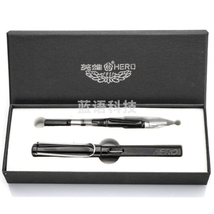 英雄（HERO）钢笔学生套装正姿色彩系列钢笔双笔头359F明尖+EF暗尖 黑色