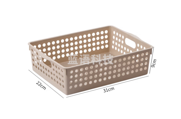 茶花圆点收纳筐 储物篮 31*22*9cm L 4个装 颜色随机