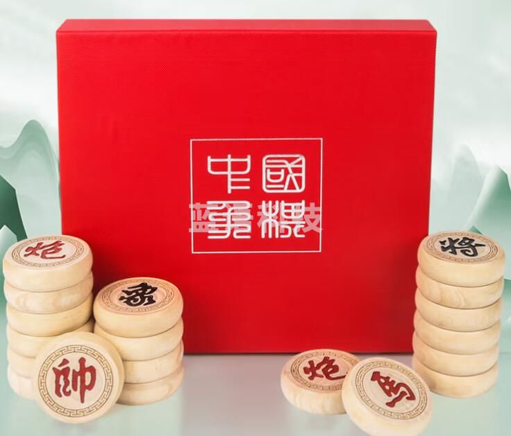 妙记 MJ8199 象棋实木中国象棋70号桦木雕花高档套装