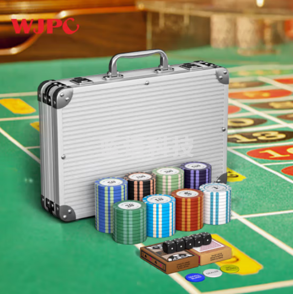 望京扑克200片黏土筹码 德州扑克筹码箱套装 麻将筹码币 棋牌筹码牌铝箱