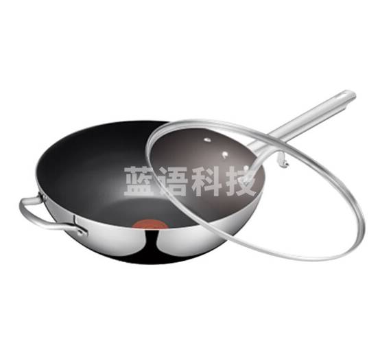 苏泊尔VC32VC01 火红点复合钢不粘炒锅 直径32CM 可视透明玻璃盖