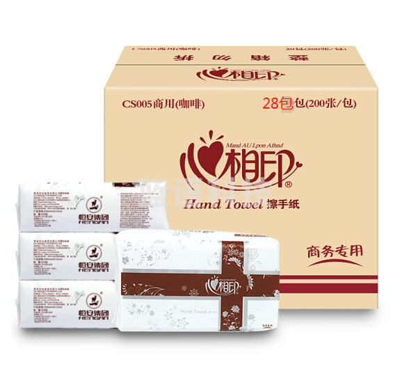 心相印 CS005 擦手纸200抽/包 * 28包  尺寸：225mm*215mm   单位：箱