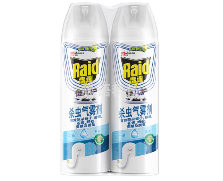 雷达(Raid)佳儿护 杀虫剂喷雾 550ml*2瓶水基 无香型 杀蟑喷雾100017950480