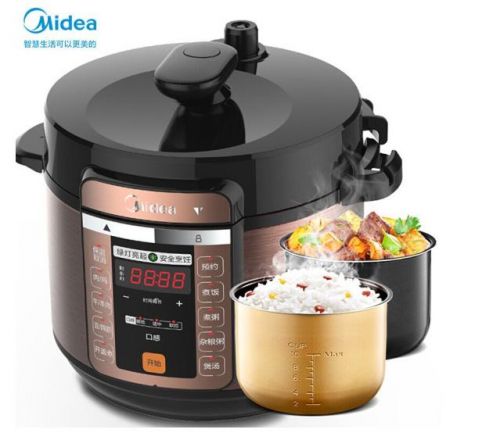 美的 电压力锅CS6018P 大容量家用6升智能高压锅饭煲汤4-6人