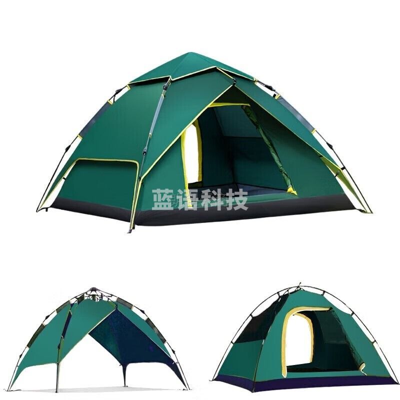 北极狼全自动帐篷户外防雨野营双人双层免搭建3-4人野外露营帐篷套装