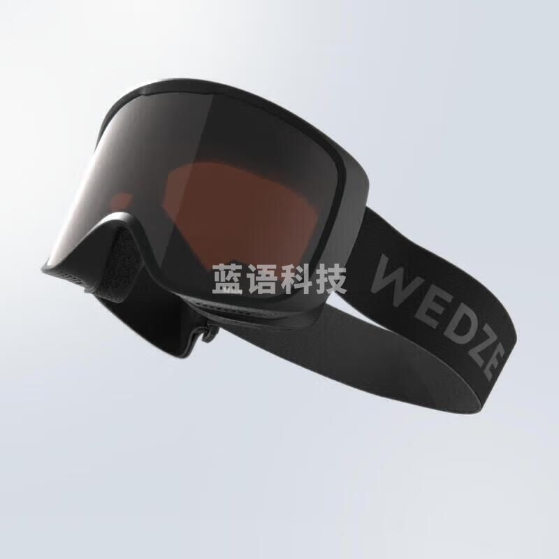 迪卡侬 滑雪防雾近视眼镜防护装备成人护目镜WEDZE黑色S头围<55cm 4785971
