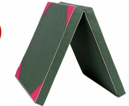 双壹 体操垫仰卧起坐垫叠军绿色保护垫 2*1*0.1m珍珠棉有机硅防水帆布 二折体操垫200*100*10cm