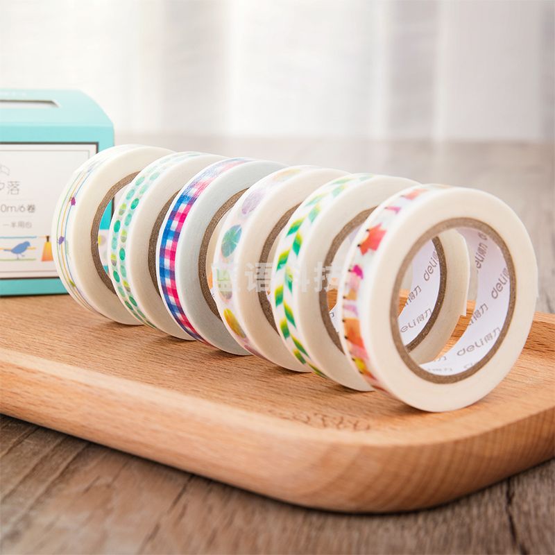 得力HZ002和纸胶带 六种花纹系列 每盒6卷 每卷宽10毫米 长10米(单位:盒)