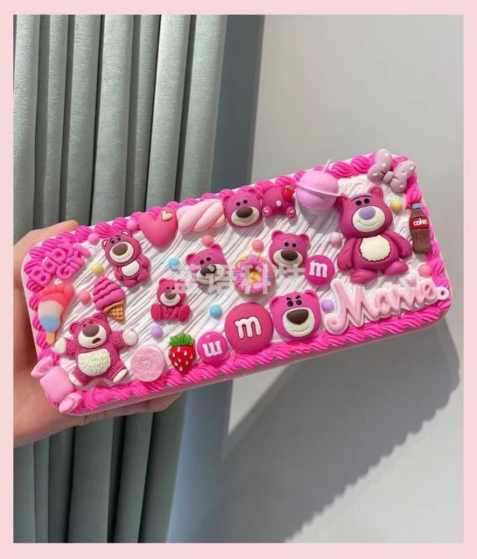 奶油胶DIY文具盒 款式图案随机 纯手工制作