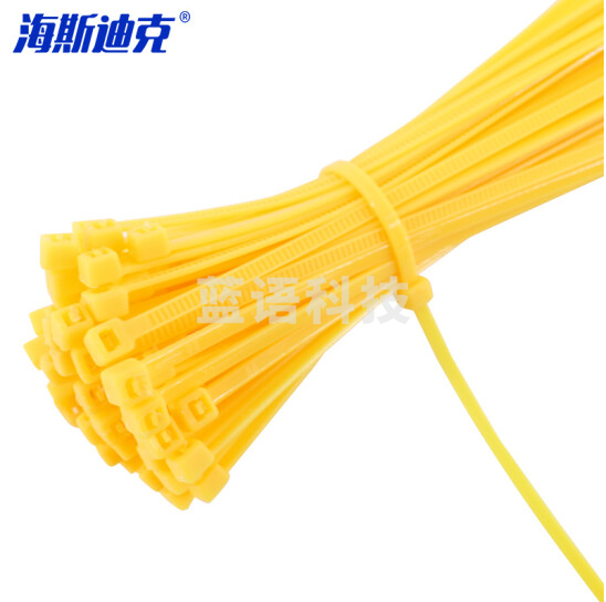 海斯迪克 HKL-346 彩色扎带 自锁式尼龙扎带线缆理线束线捆扎绑带 3*150mm(100条) 黄色 100条/包 30包