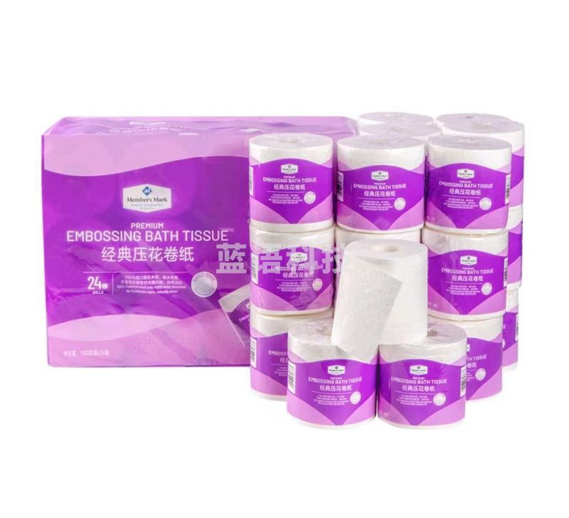 Member's Mark经典压花卷纸 四层  180g/卷*24卷