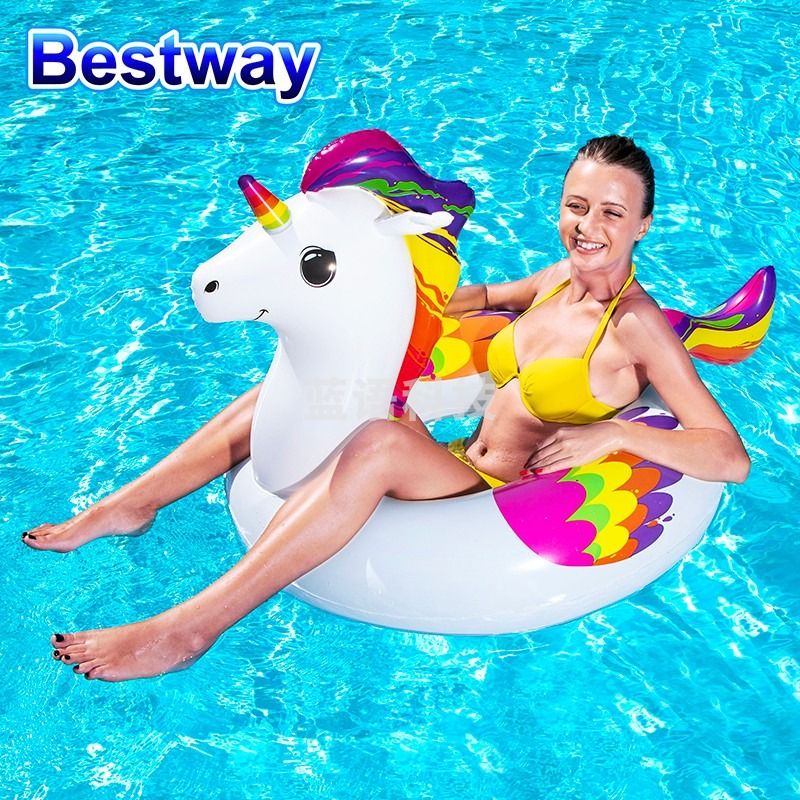 Bestway百适乐 儿童游泳圈坐圈大号加厚腋下浮圈内径40cm天马水上坐骑 36159