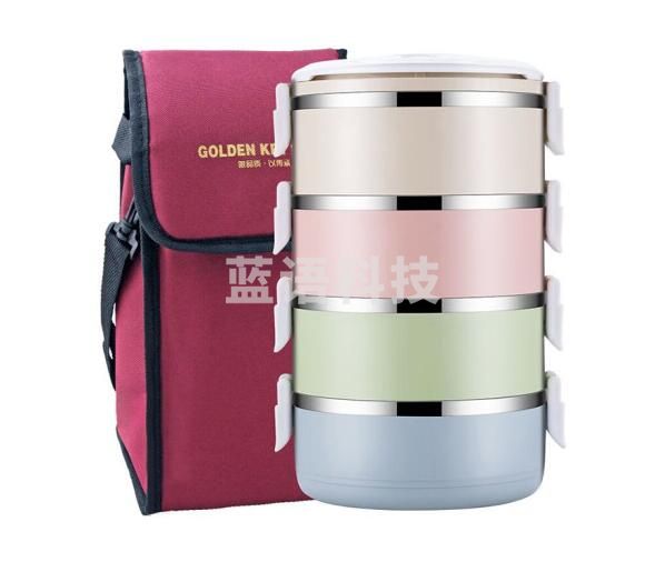 金钥匙（GOLDEN KEY）GK-2800BD-4 304不锈钢 四层保温饭盒多层可组合马卡龙便当盒