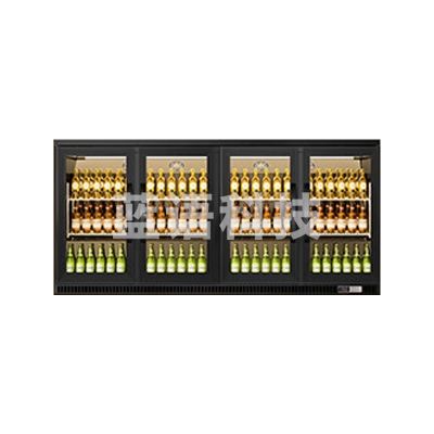 喜莱盛 四门黑色 展示柜冷藏啤酒柜商用冰柜 酒吧小型饮料啤酒展示柜冷饮酒水保鲜柜