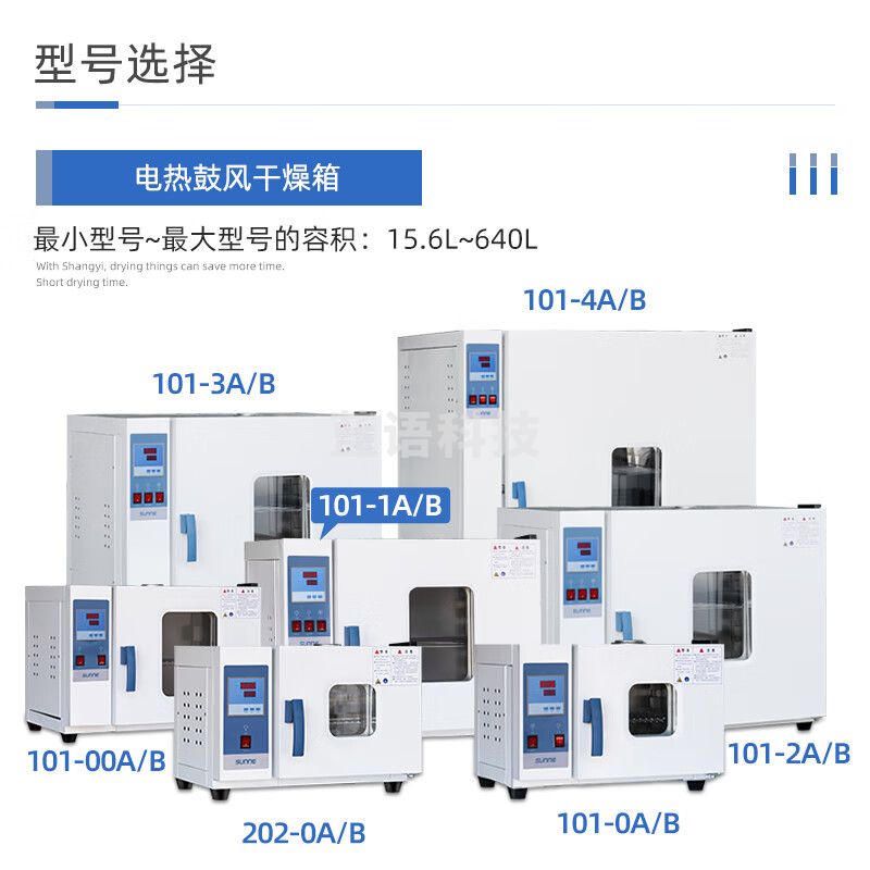 尚仪电热恒温鼓风干燥箱烘箱工业烤箱实验室老化烘干箱商用干燥箱培养箱仪器设备工具101-2A（镀锌内胆）