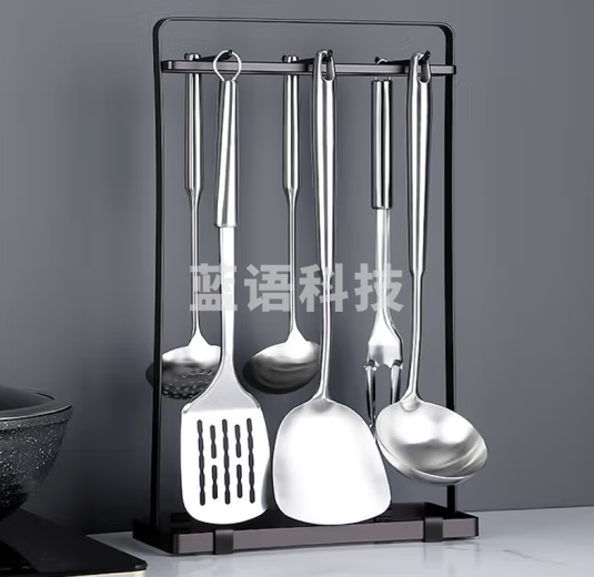 尚菲优品(SFYP)厨具挂架 不锈钢勺子锅铲汤勺漏勺架子 免打孔悬挂收纳架