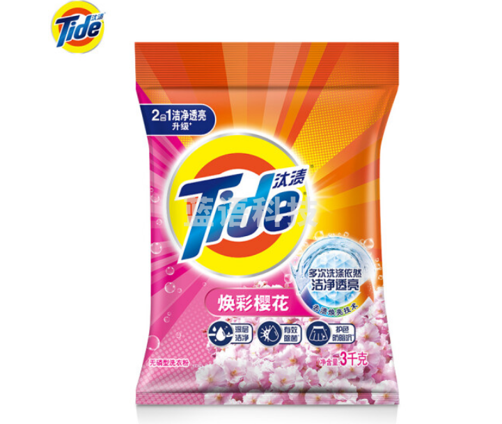 汰渍洁净洗衣粉 樱花香3kg