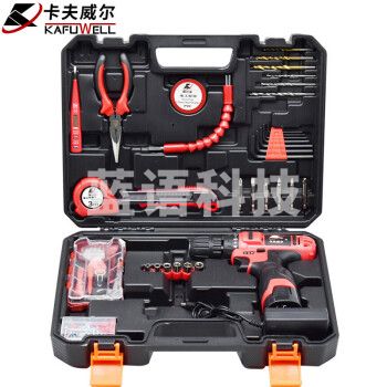 卡夫威尔 家用充电电钻工具箱套装电动螺丝刀112件套14.4V多功能打孔装卸螺丝无线( 一电一充） P3094A