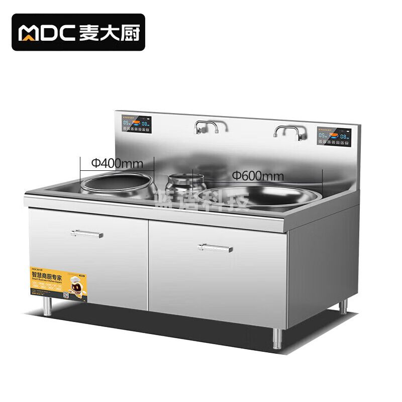麦大厨 豪华款 380V 左15KW右12KW 左400右600大小组合炉