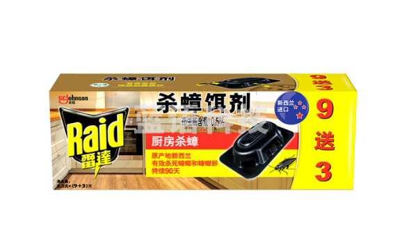 雷达(Raid) 全窝端 蟑螂屋 杀蟑饵剂 (9+3片)