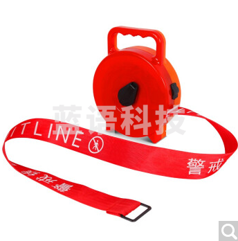 趣行 手提盒装警戒带30米 盘式安全隔离警示线 注意安全交通工程工地施工警戒线 伸缩可反复使用