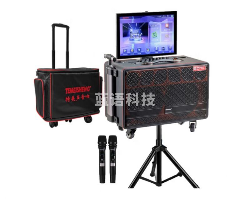 TEMEISHENG 特美声TA08-88广场舞音响 带显示屏拉杆户外音箱 带声卡一体机 双8吋重炮+500G声卡+支架+包