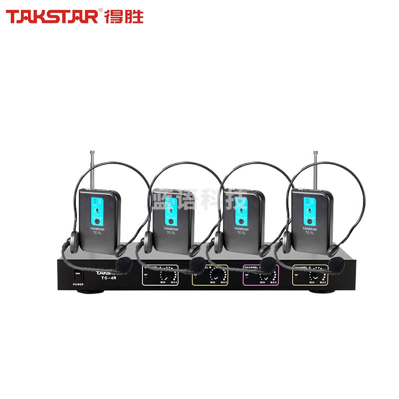 得胜(TAKSTAR)TC-4R会议无线话筒一拖四 鹅颈式视频麦克风 专业舞台演出KTV主持桌面话筒 主机+四领夹/头戴耳麦