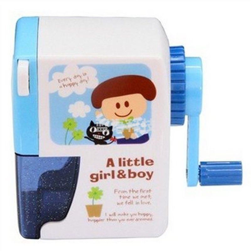 得力(deli) 得力卷笔刀削笔机果缤纷削笔机手摇小学生削笔器卷笔刀转笔刀卡通可爱 汪星人 蓝色 0610