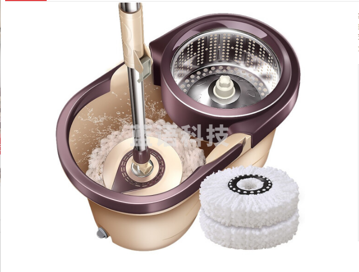 旋转拖把桶免手洗拖布桶懒人墩布好神拖手压式自甩水地拖墩布2个头 JJ-A05