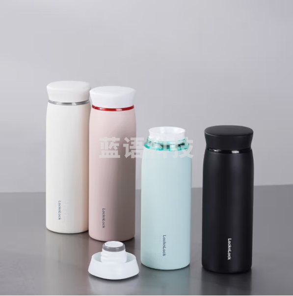 乐扣乐扣（LOCK&LOCK）LHC4243 灵动旋转轻量杯 双层耐热玻璃隔热防烫易清洗380ML 颜色备注