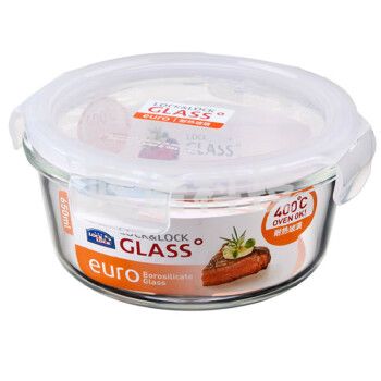 乐扣乐扣（LOCK&LOCK） LLG831 乐扣乐扣玻璃碗 圆形耐热玻璃午餐便当饭盒微波炉烤箱大圆碗(650ml)