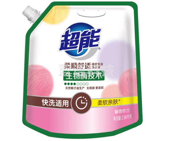 超能 植翠低泡洗衣液 柔顺舒适2.88kg袋装